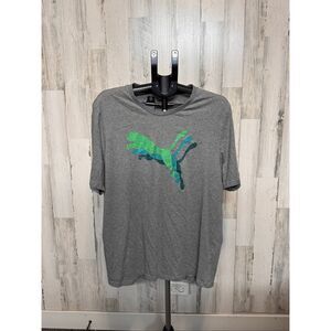 Puma Men’s XL Gray Graphic Logo Tee Shirt Short Sleeve Casual Activewear